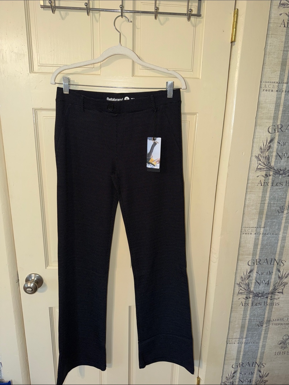 Betabrand Black Boot-Cut Knit Pants